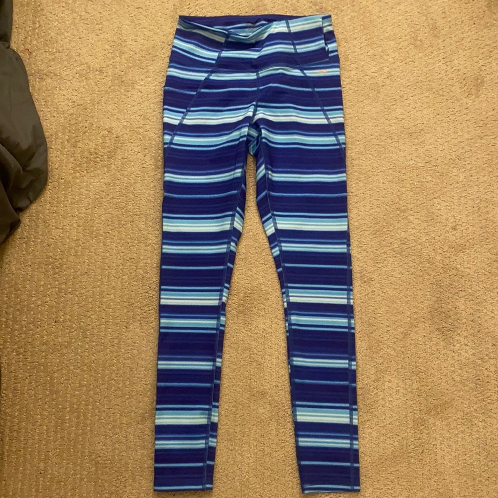 Copper Fit Blue Stripped Leggings (S)